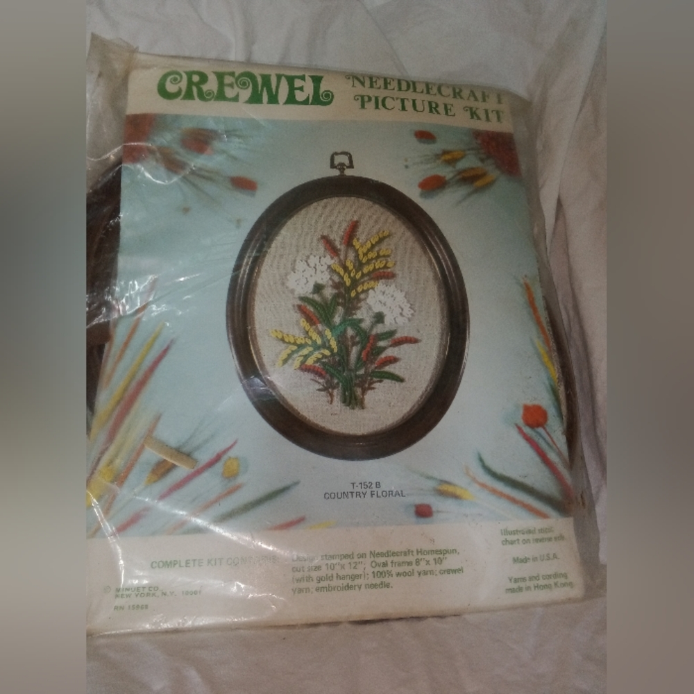 Vintage NOS Crewel Needle Craft Picture Kit New Old Stock